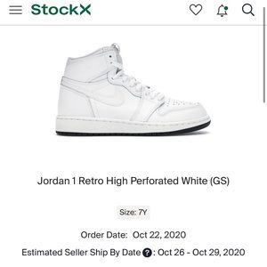 White Jordan 1 Retro High